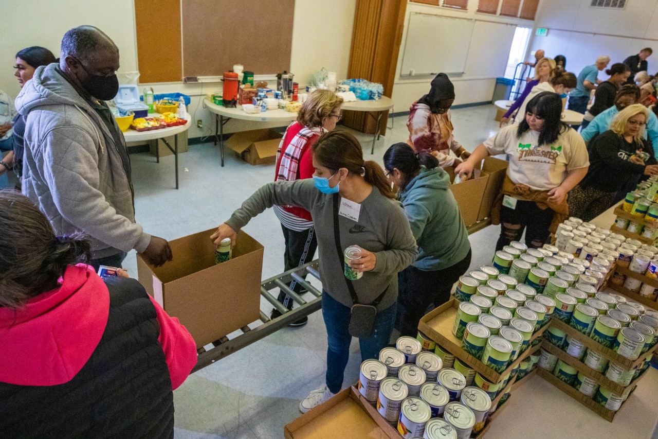 Boxes of Love packing and distribution event. 